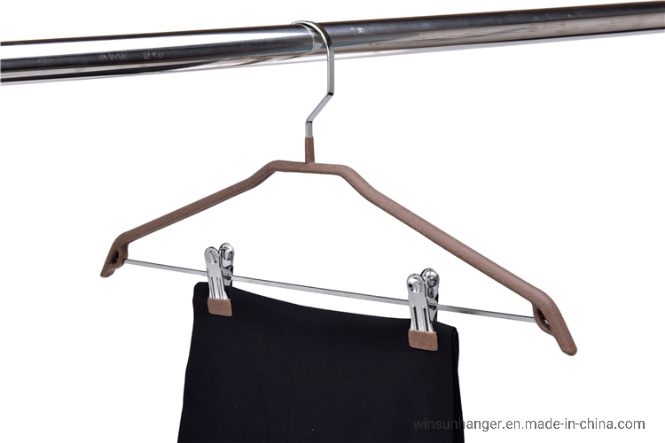 Hotel PVC Coated High Quality Pants Metal Clips Hanger