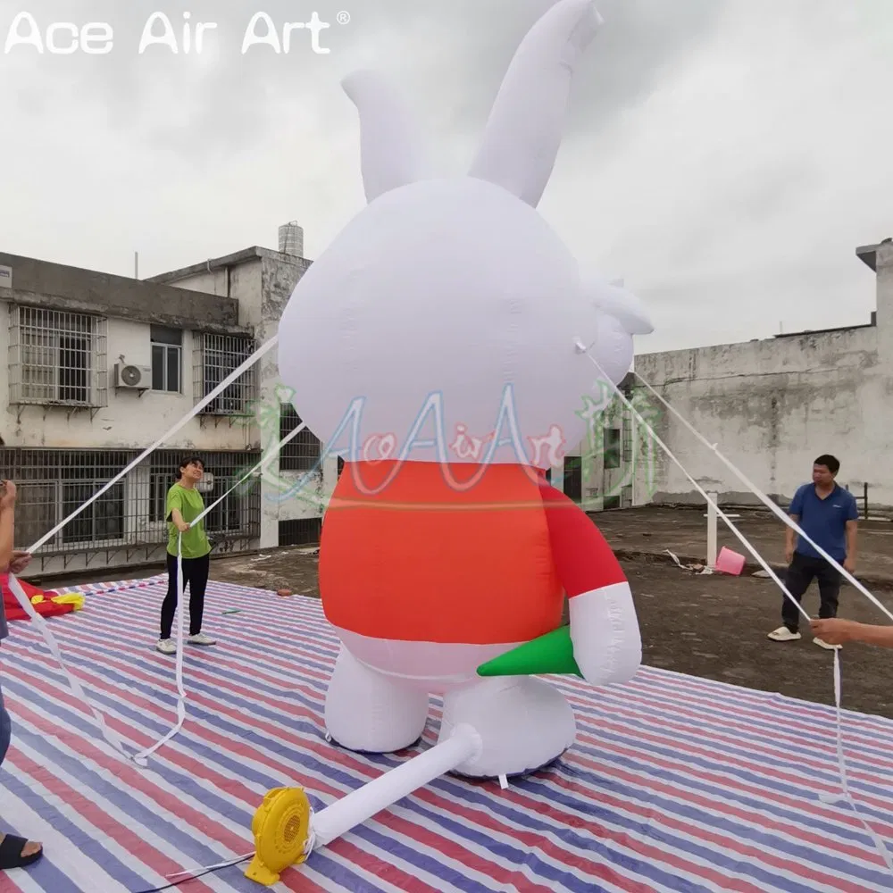 4m High Inflatable Cartoon Bunny Alice in Wonderland Inflatable Cute Rabbit Balloon for Party or Stage Display