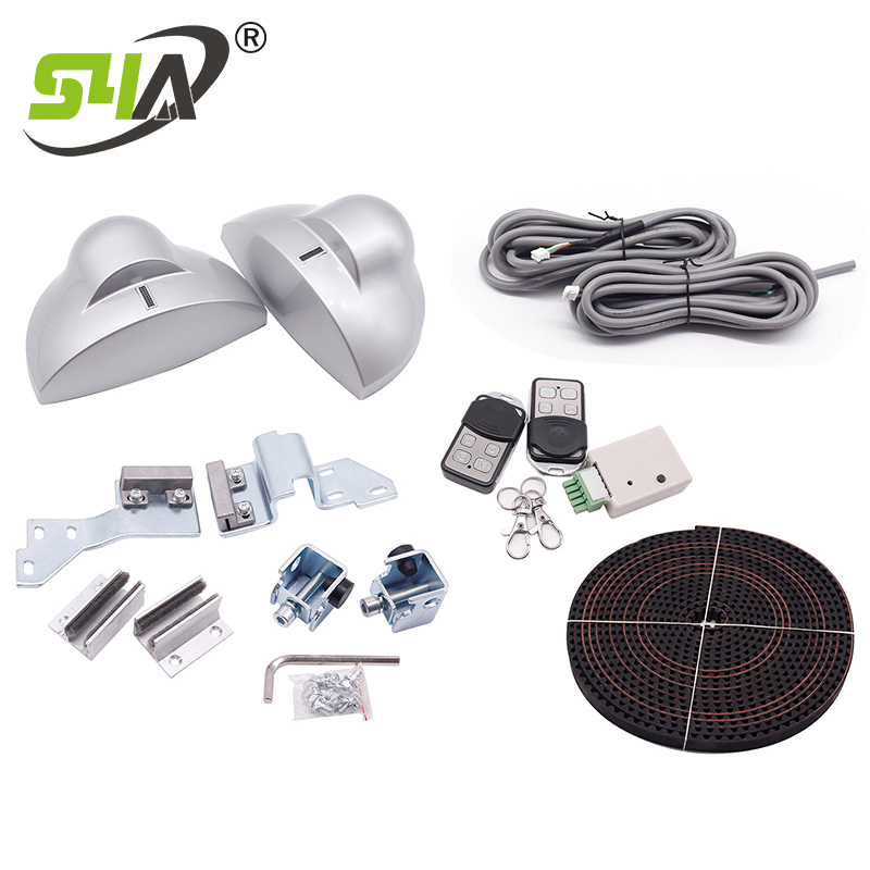 S4a Manufacture Semi Automatic Sliding Door Kit Double-Leaf Automatic Door Opener for Interior Wood DC24V Brushless Servo Motor