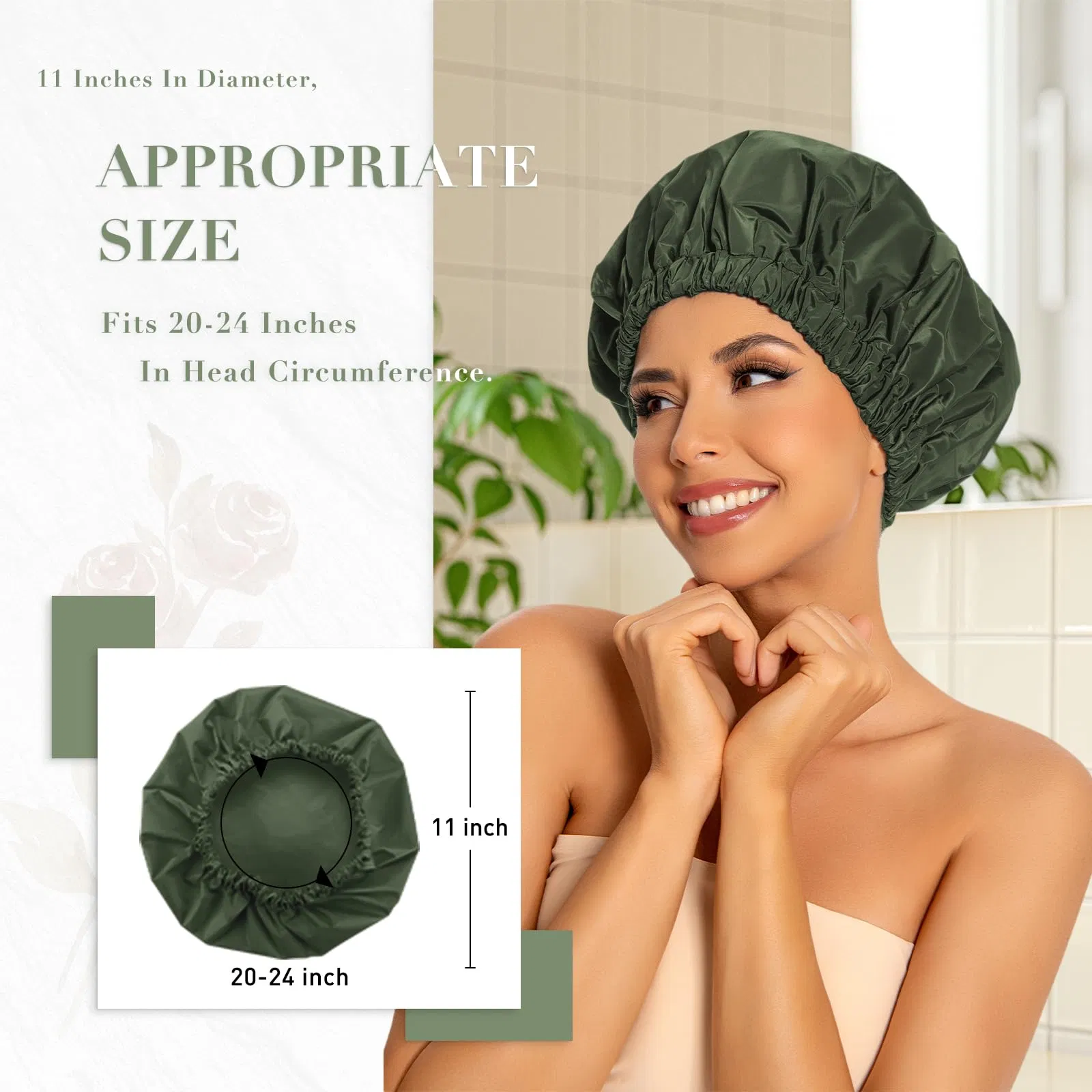 Reusable Waterproof Women Shower Hair Cap Hat