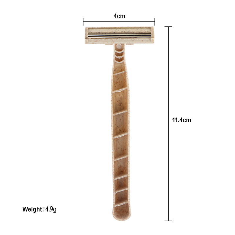 Natural Color Twin Blade Recyclable Shaving Razor with Eco Friendly Material Handle