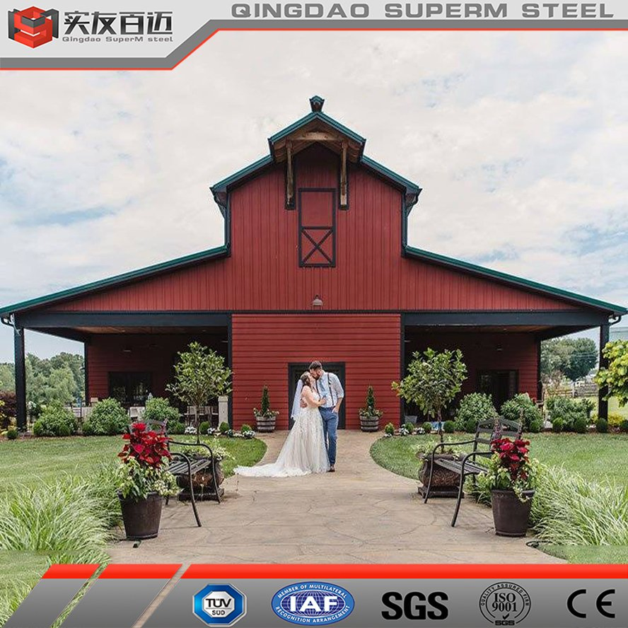 Metal Structure Building Steel Prefab Wedding and Event Venue Pole Barndo House Price Villa Tiny House Price Apartment Barndominium Homes Barn