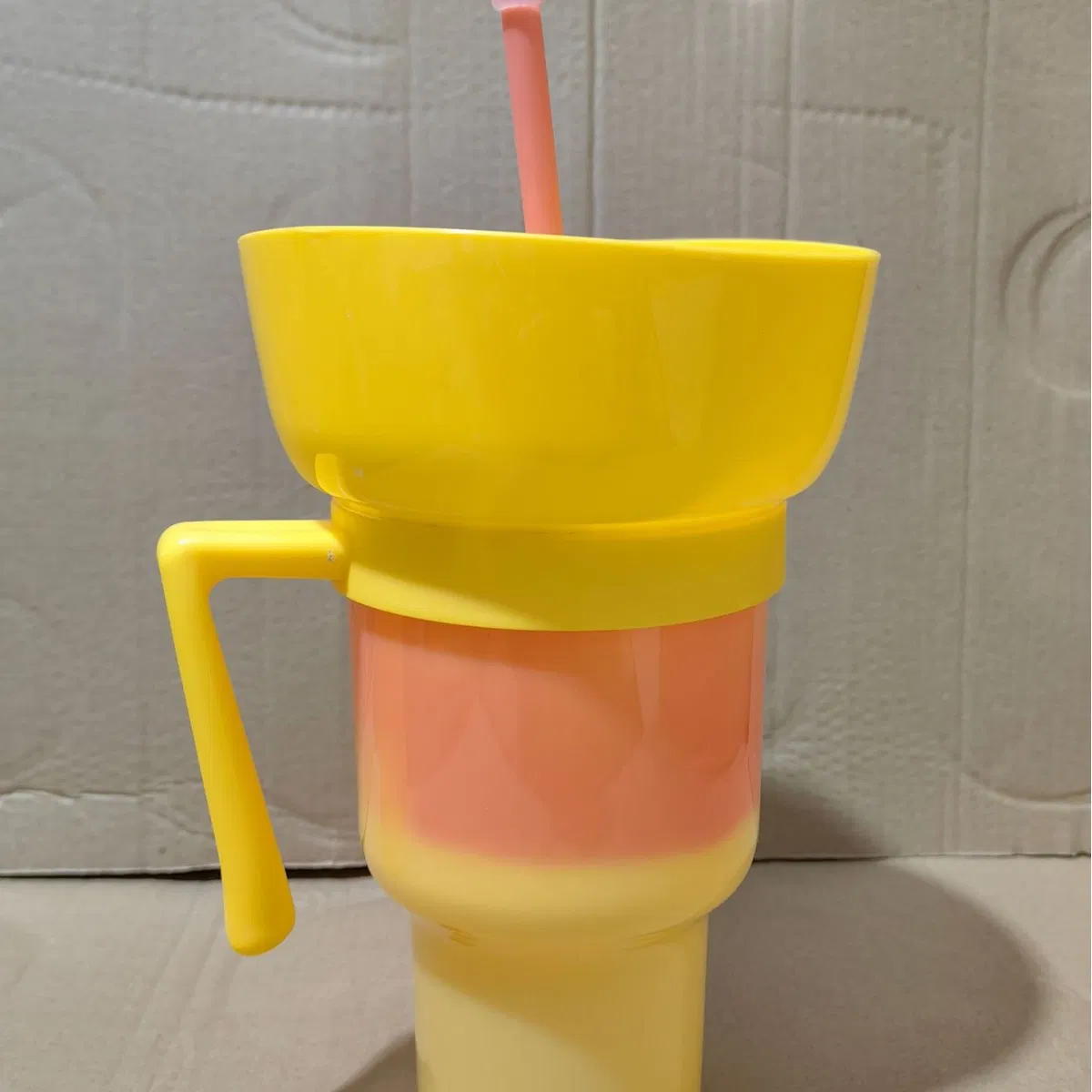 Custom Logo Popcorn Bucket Beverage Coke Juice Straw Cup Cinema Promotion Couple Popcorn Coke Bucket Mug