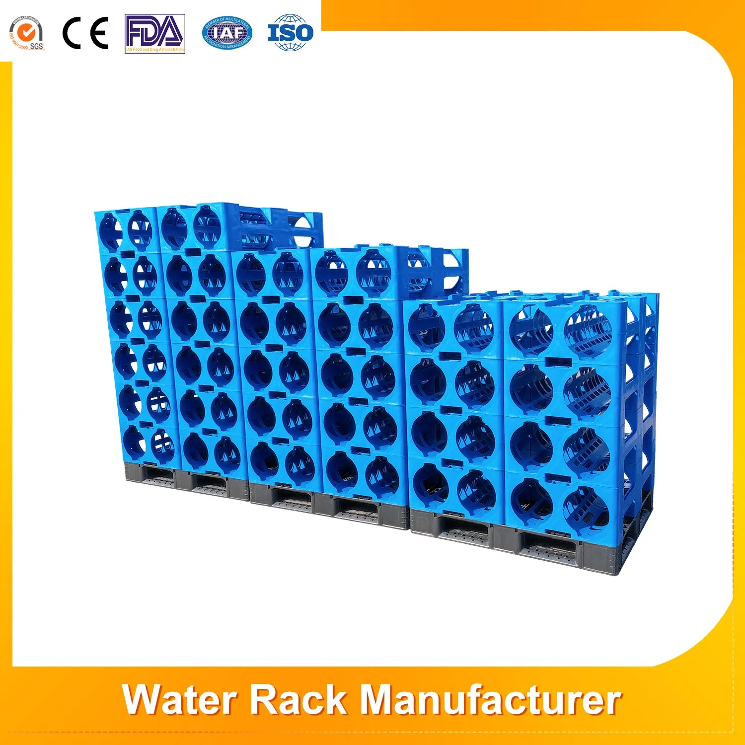 Transportation Large 5 Gallon Stackable Storage Warehousing Plastic Water Bottle Rack