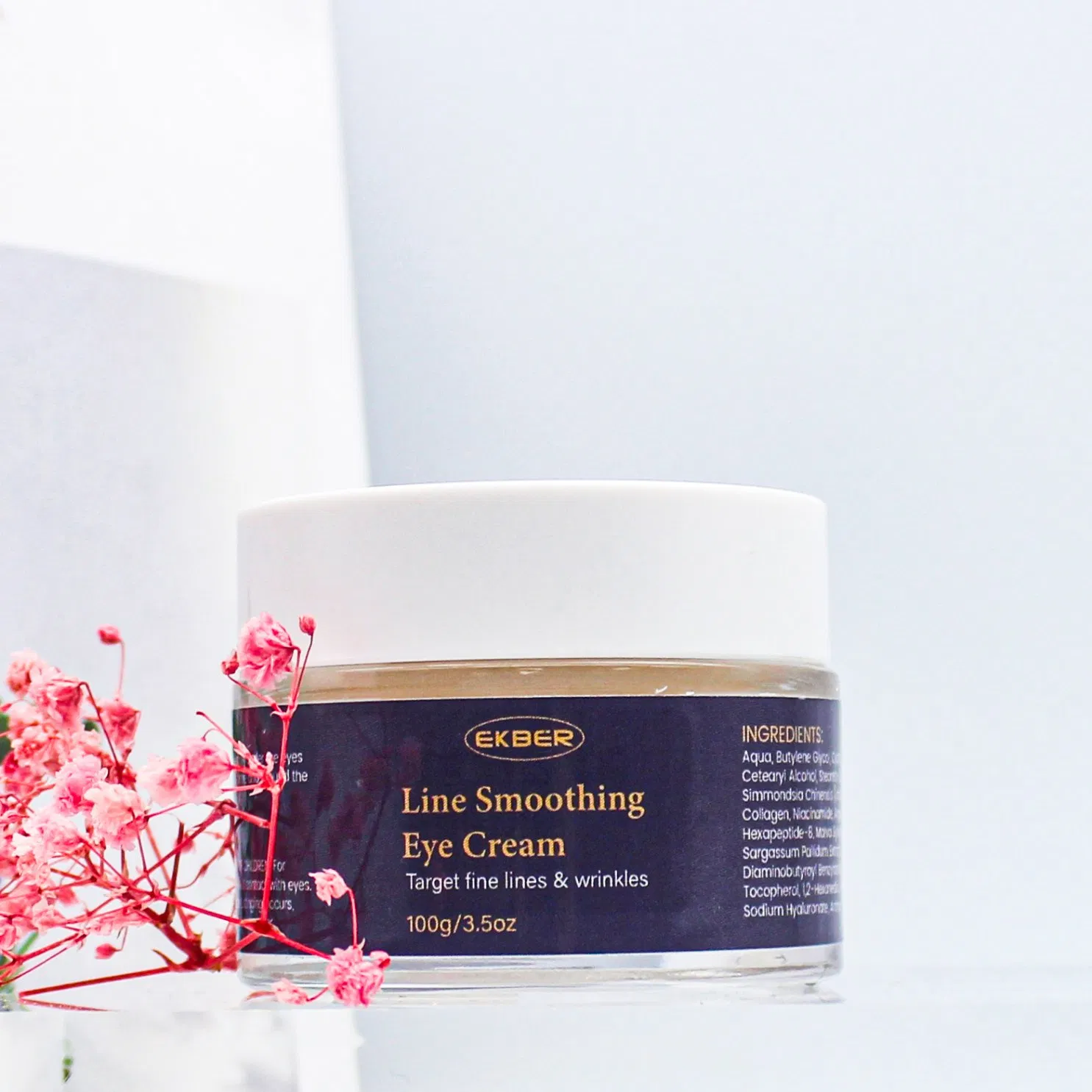 Low MOQ Free Sample Best Collagen Eye Cream with Korean Hyaluronic Acid Serum to Smoothing Lines Shaking Beauty Eye Care Cream