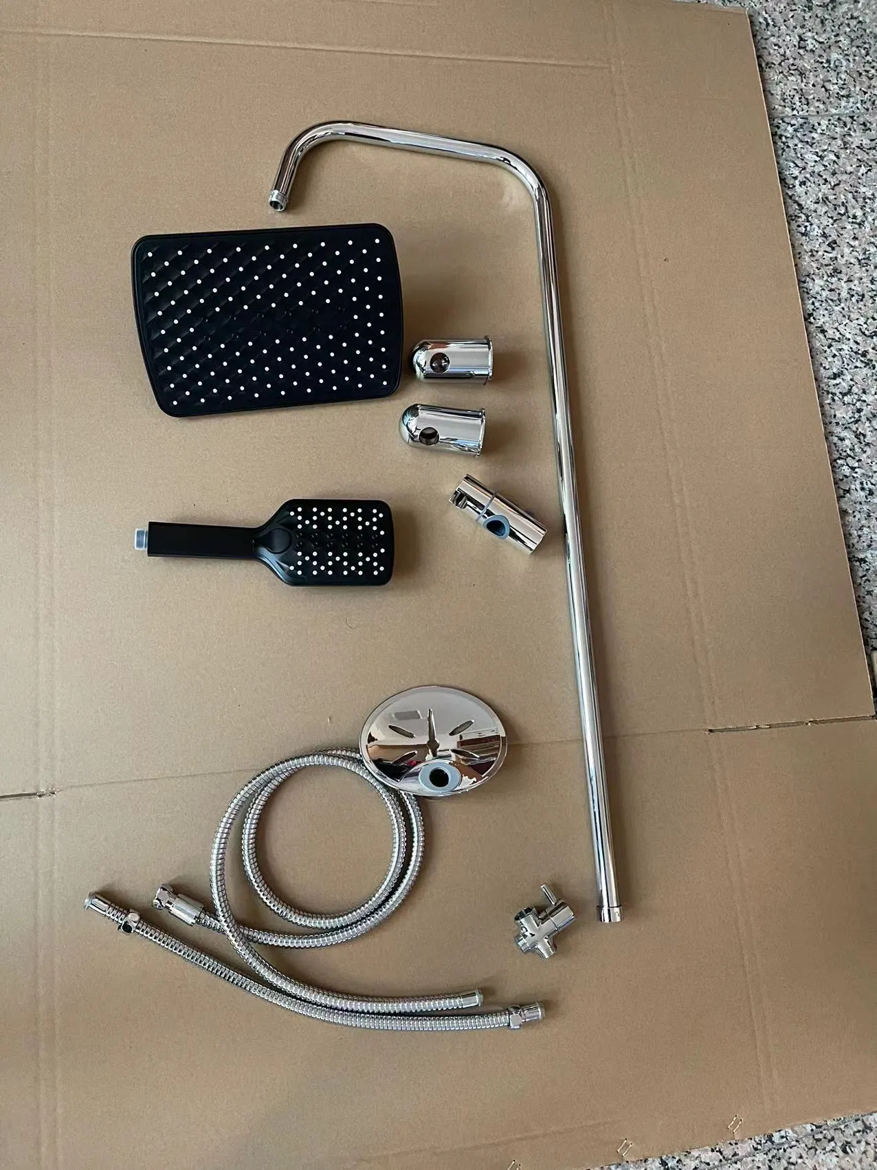 8" Square ABS Shower Head Set with Chrome Plating and Massage