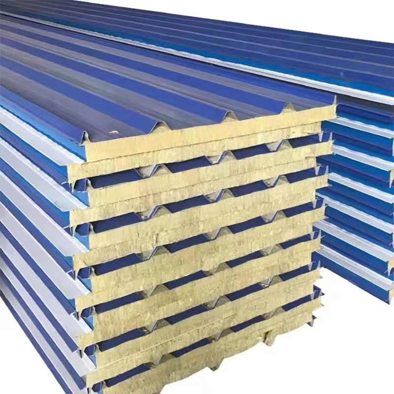 Color Steel Thermal Insulated Rock Basalt Wool Sandwich Panel for Container House, Light Steel Workshops