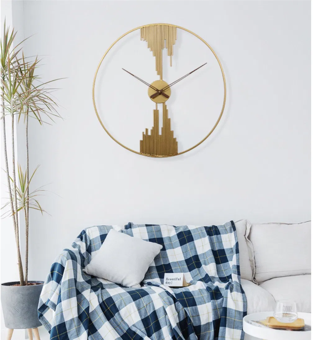 New Arrival Metal Gold Luxury Decorative Wall Clock Metal Wall Arts