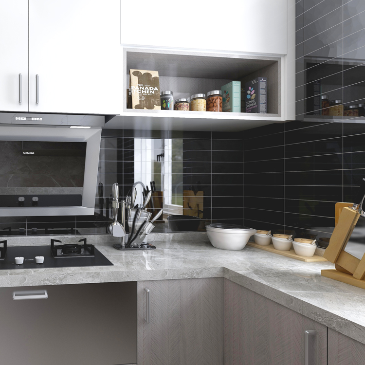 Waterproof Grey/Gray Rectangle Subway Porcelain Bathroom 3D Stickers Ceramic Bathroom Wall Tiles