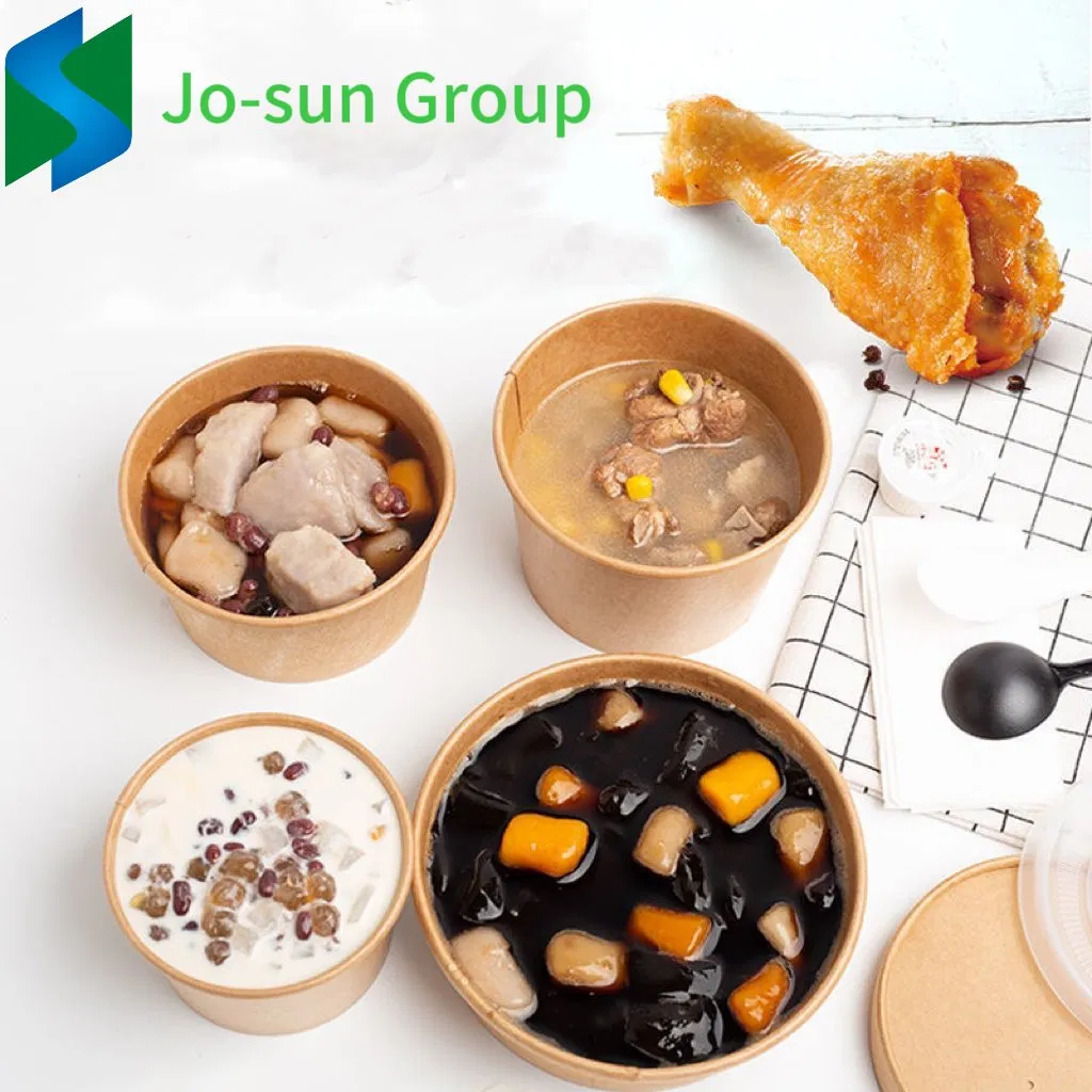 Jo-Sun Eco-Friendly Packaging Food Box Takeaway Biodegradable Custom Disposable Paper Soup Cup Salad Bowl