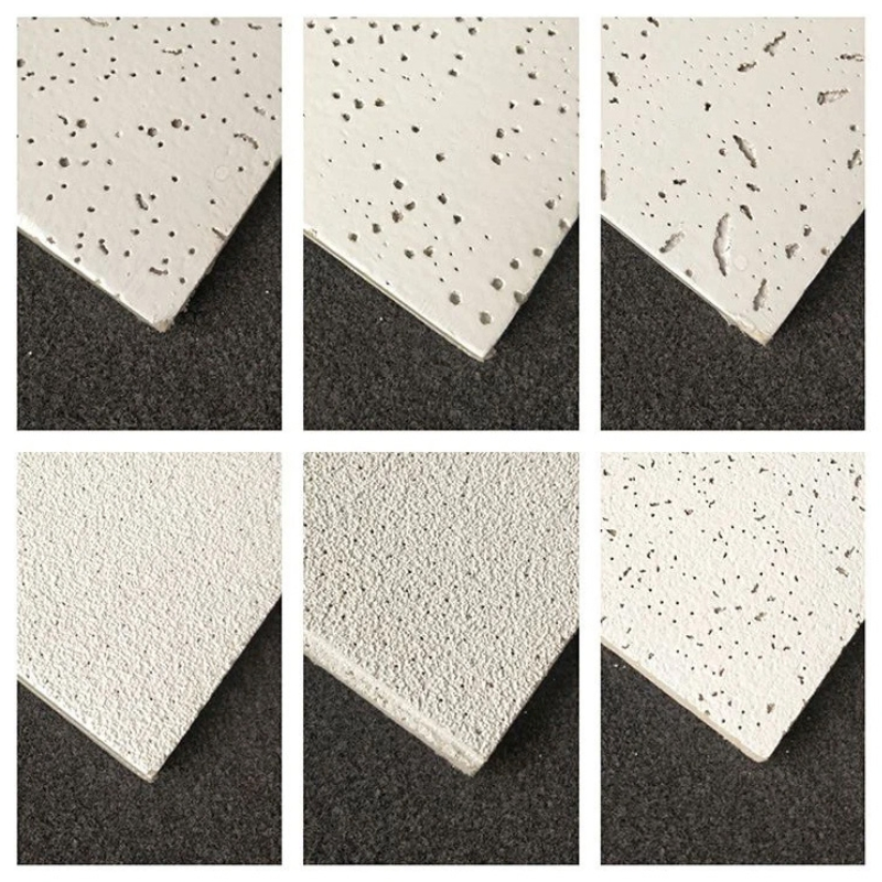Acoustic PVC Laminated Mineral Fiber Gypsum Ceiling Tile for Commercial Drop Suspended Grid