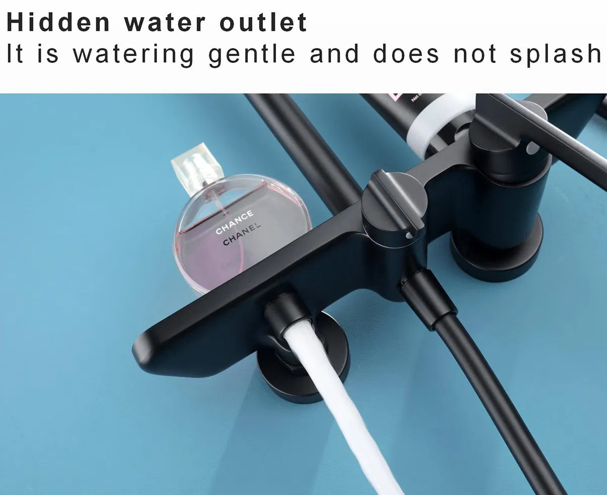 3 Way Wall Mounted Exposed Polish Chrome Basin Faucet Shower Panel Bathroom Faucet Rainfall Shower Mixer Shower Column Brass Rain Shower Faucet