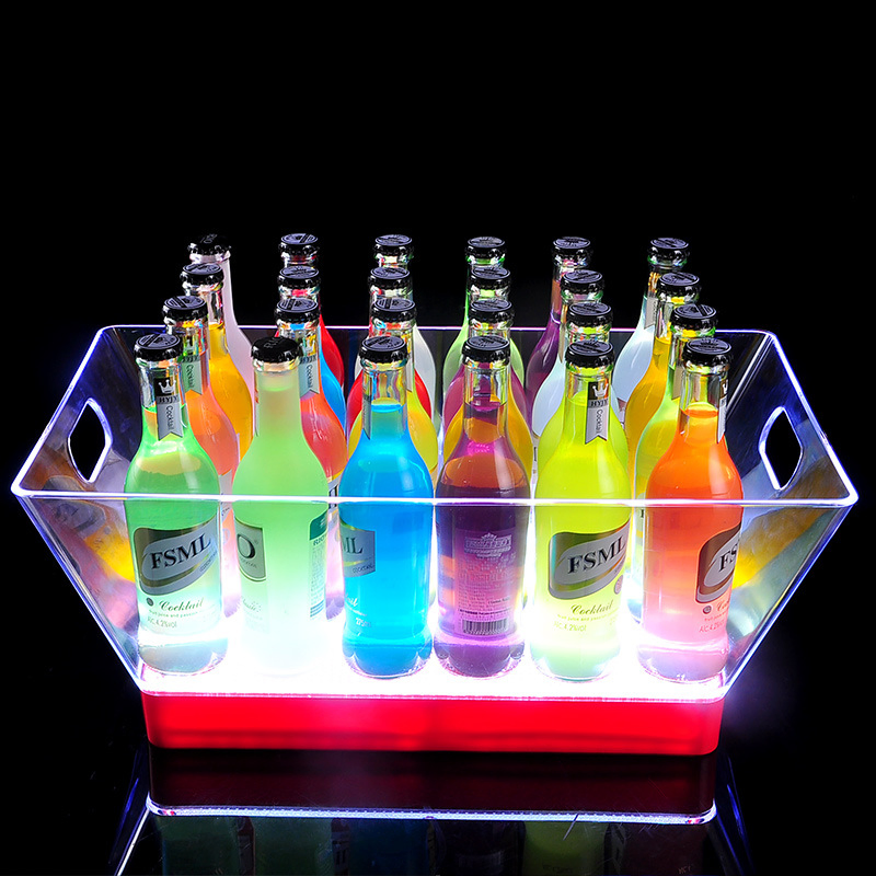 24 Bottles LED Plastic Ice Bucket for Promotional