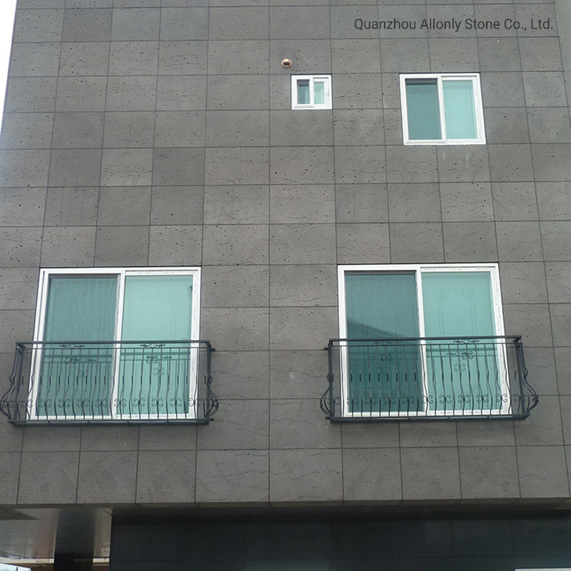 Middle Hole Honed Surface Vocanic Lava Natural Basalt Stones for Facade Exterior Wall