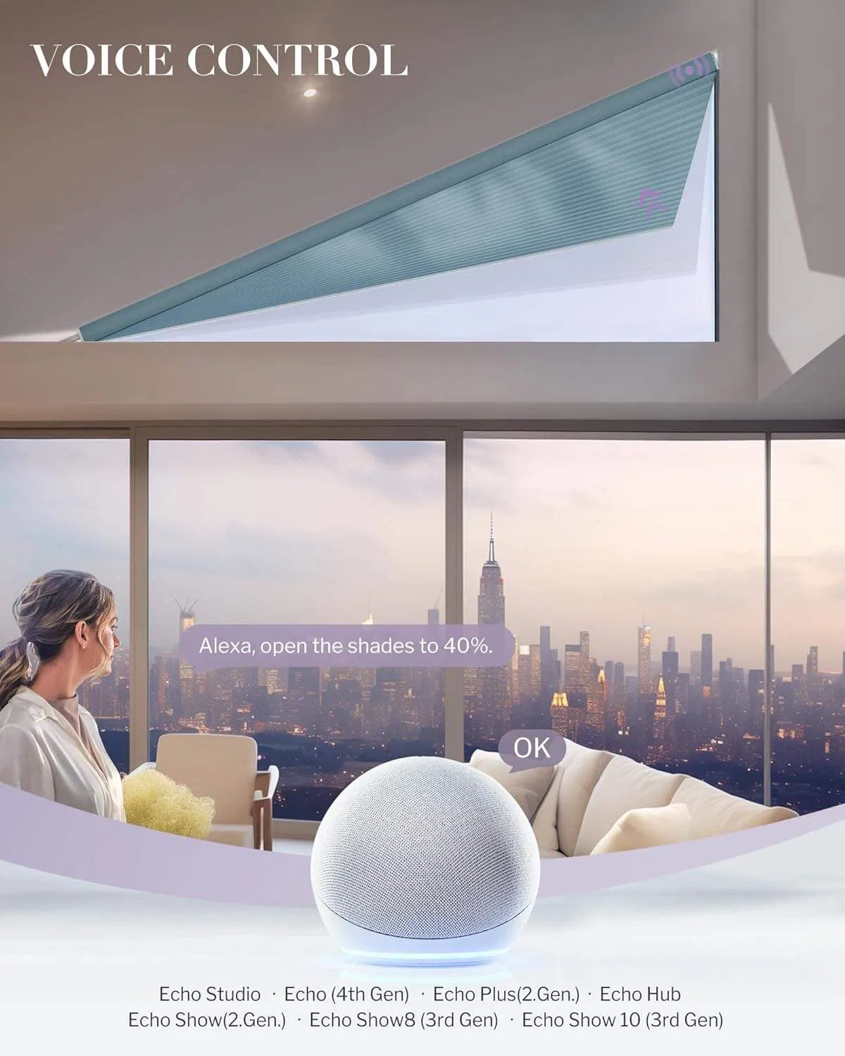 Luxurious Fashion Fabric Cellular Smart Control Irregular Honeycomb Blinds for Indoor Windows
