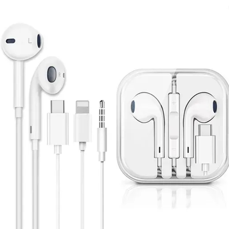 High-Quality Wired Earbuds for Lightning and Type-C Smartphones