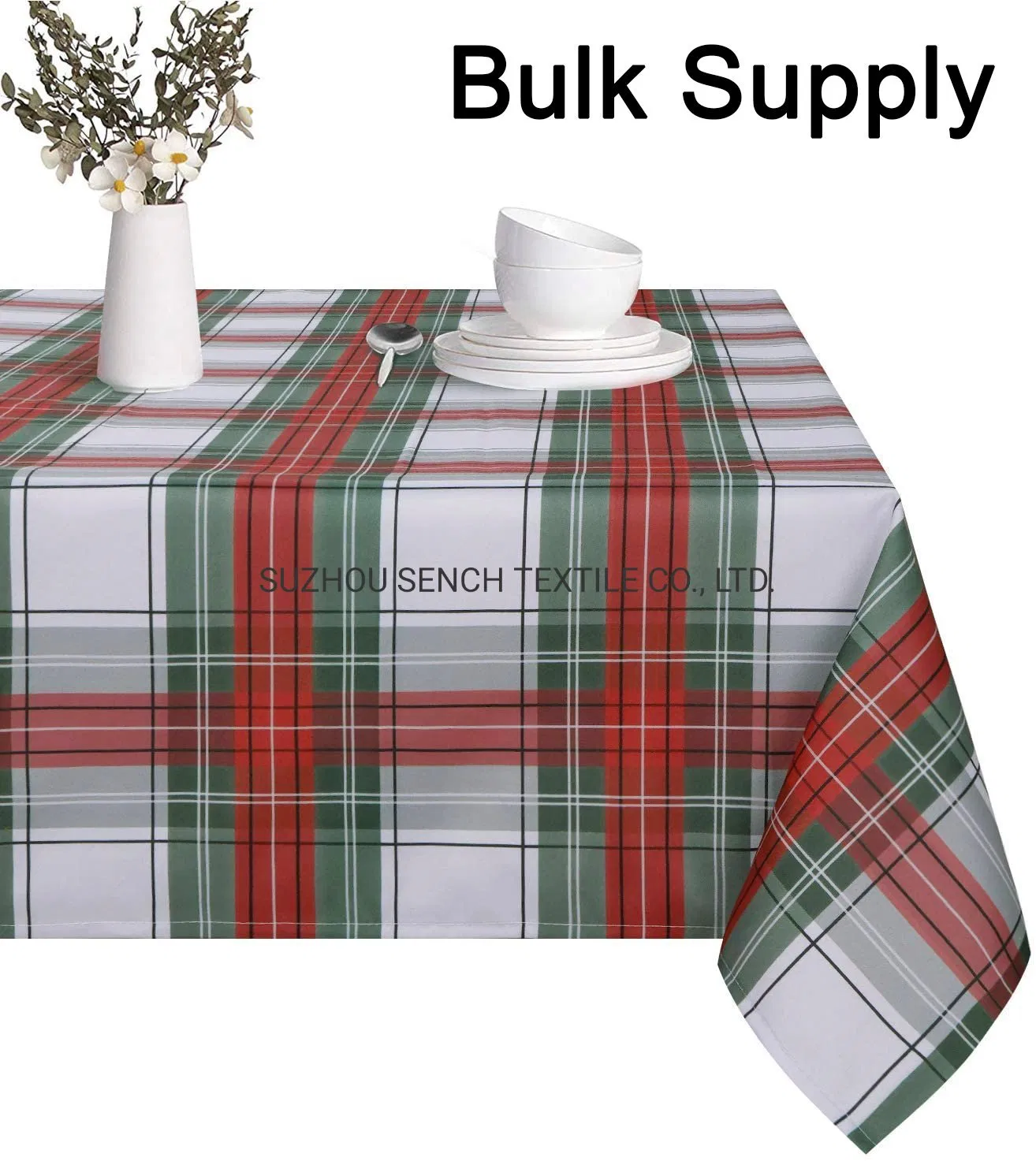Buffalo Plaid Tablecloth, Red and Green Checked Tablecloth for Christmas, Waterproof Tablecloth for Kitchen Dining Room Tablecloth, Long Term Steady Supply
