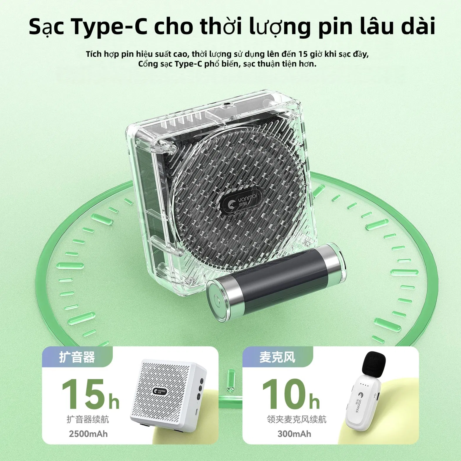 2.4G Wireless Lapel Microphone Amplifier for Teacher Lectures