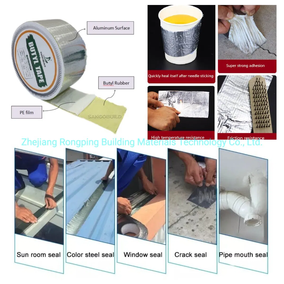 High Quality Heat Resistant Adhesive Aluminum Foil Economical Materials Self Adhesive Asphalt Blanket Butyl Tape