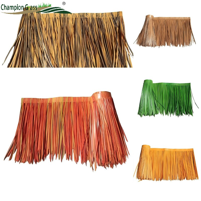 Henghui Hotsale Natural Color Hawaii Hula Tiki Artificial Straw Thatched Beach Umbrella