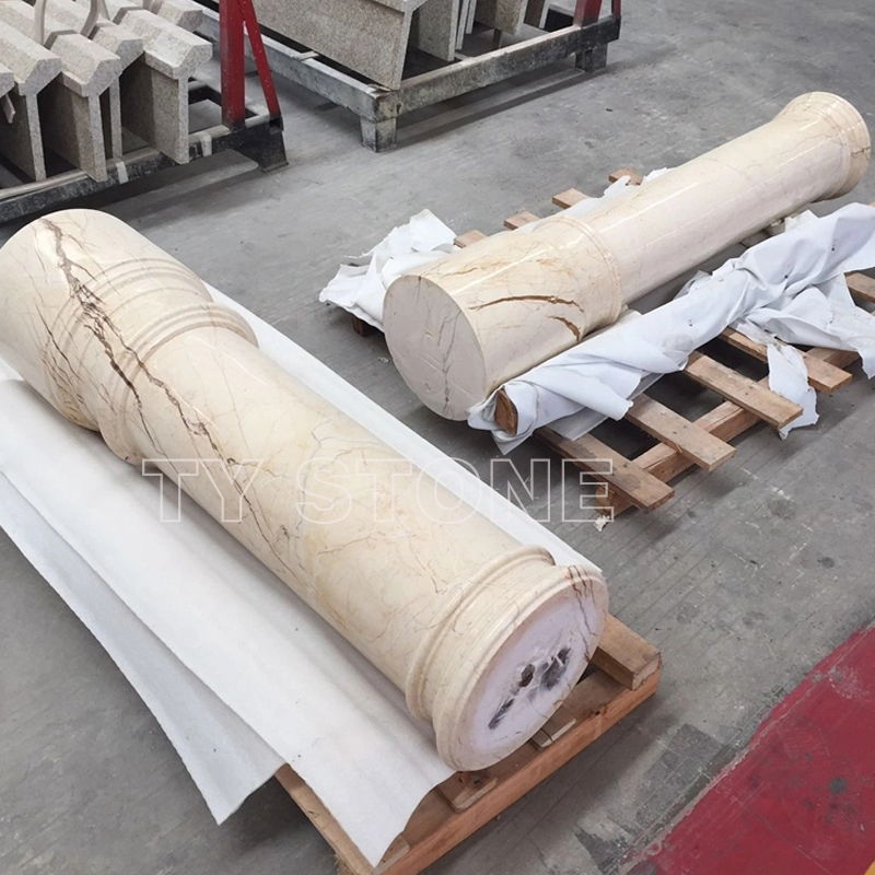 Round/Square/Hollow/Solid China White Marble Stone Roman Pillar