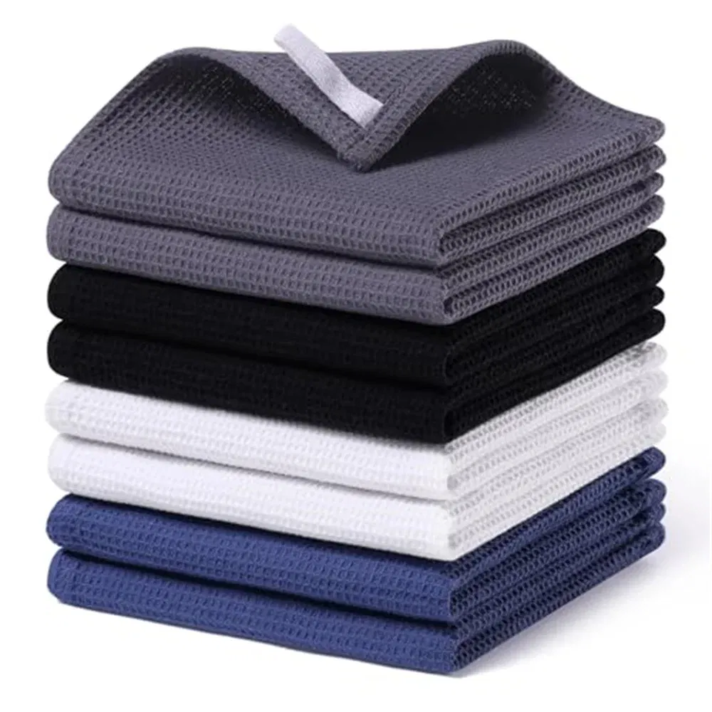Microfiber Towel Soft Absorbent Dishcloth Kitchen Dish Rag Breathable Face Wash Towel Household Cleaning Cloth Wash Cloth Black&White