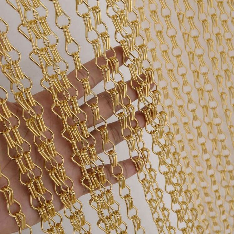 Metal Chain Link Wire Mesh Metal Curtain Decoration Patterns for Room Wallpaper Screen Design Door Curtain