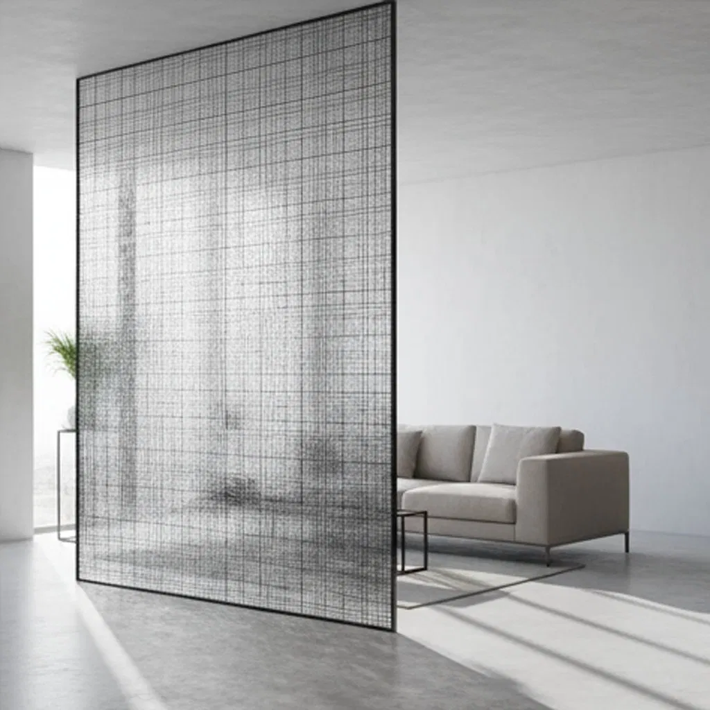 Custom Minimalist Textured Glass Kitchen Backsplash Laminated Glass