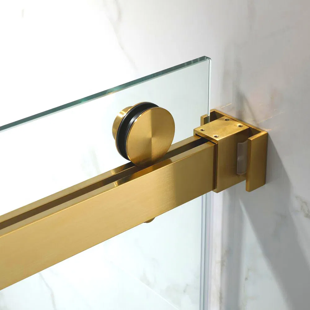 High End Luxury Gold Stainless Steel Fittings Shower Enclosure Sliding Glass Doors
