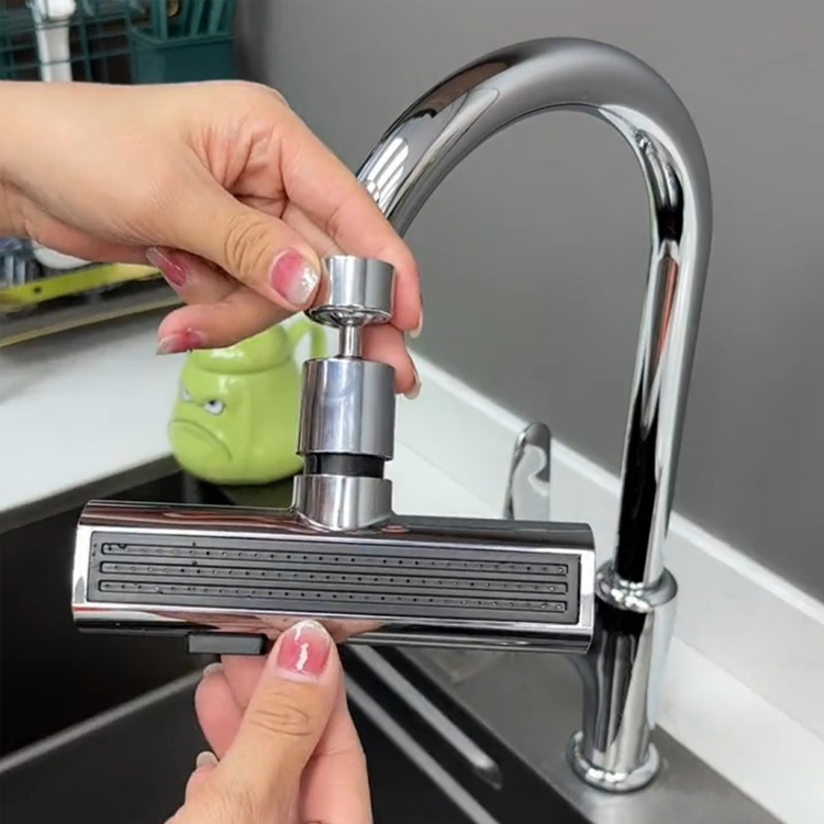Sanipro Taps 3 in 1 Swivel Extension Spout Universal Fitting Kitchen Sink Faucet Waterfall Extender for Washing Vegetable Fruit