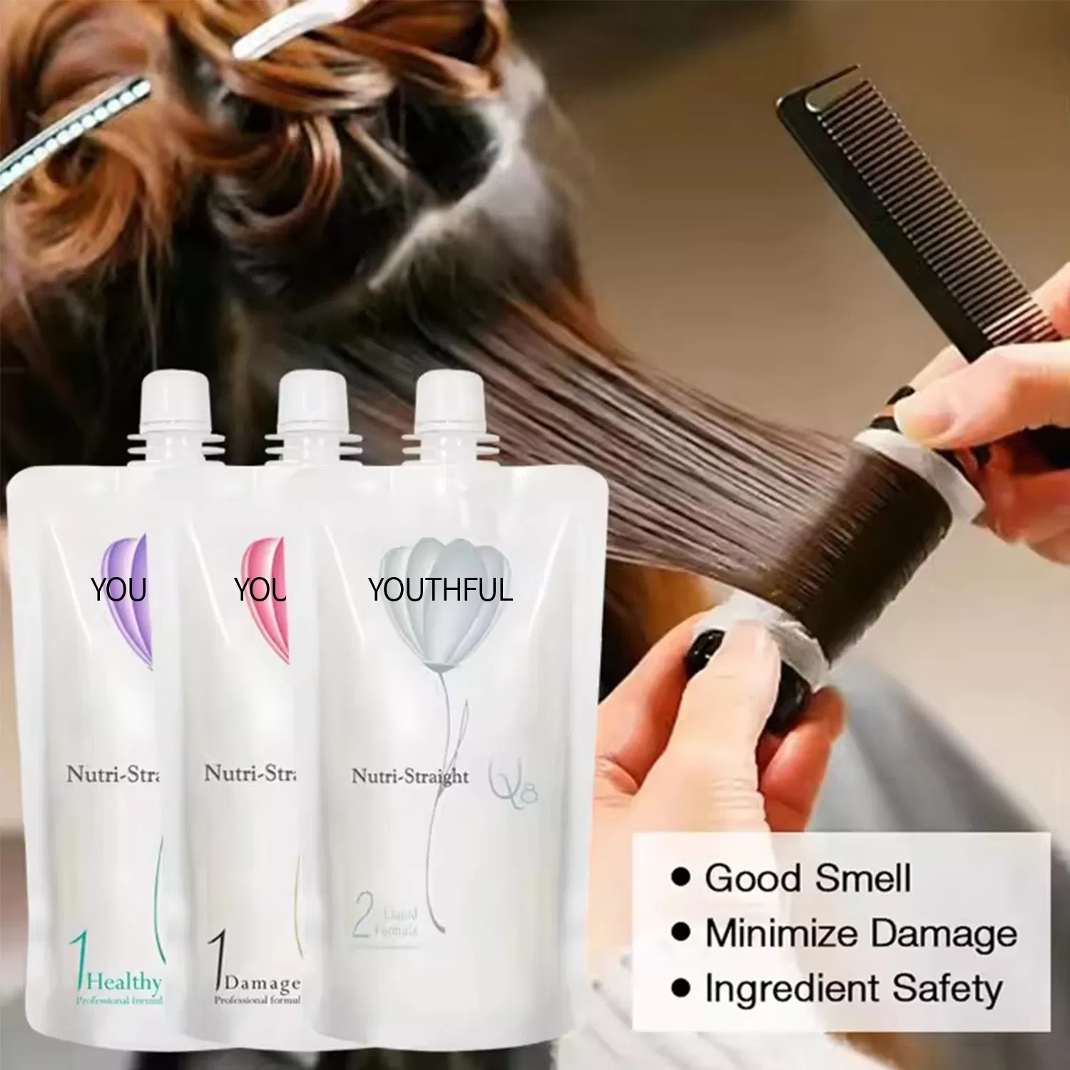Professional Organic Long Lasting Hair Permanent Rebonding Perm Straightening Cream