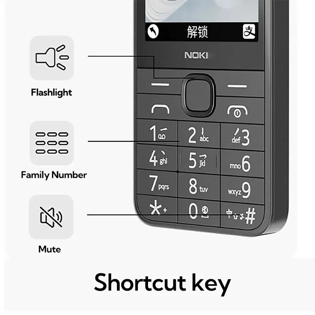 Кнопочный телефон 2.8 дюйма с Bluetooth, FM-радио, 2 SIM