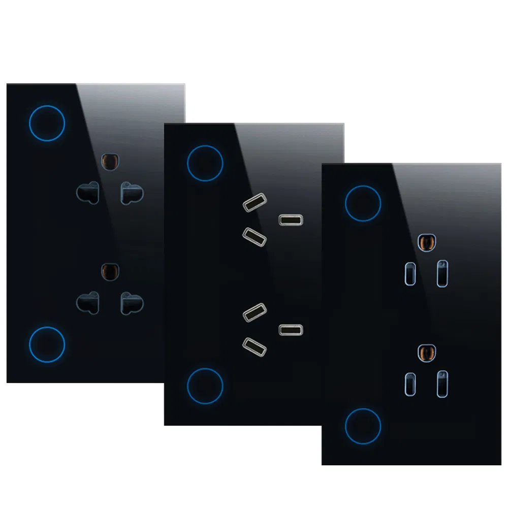 Socket Toughened Glass Panel Smart Plug Graffiti Smart WiFi Australian Standard American Standard Thai Standard 15A