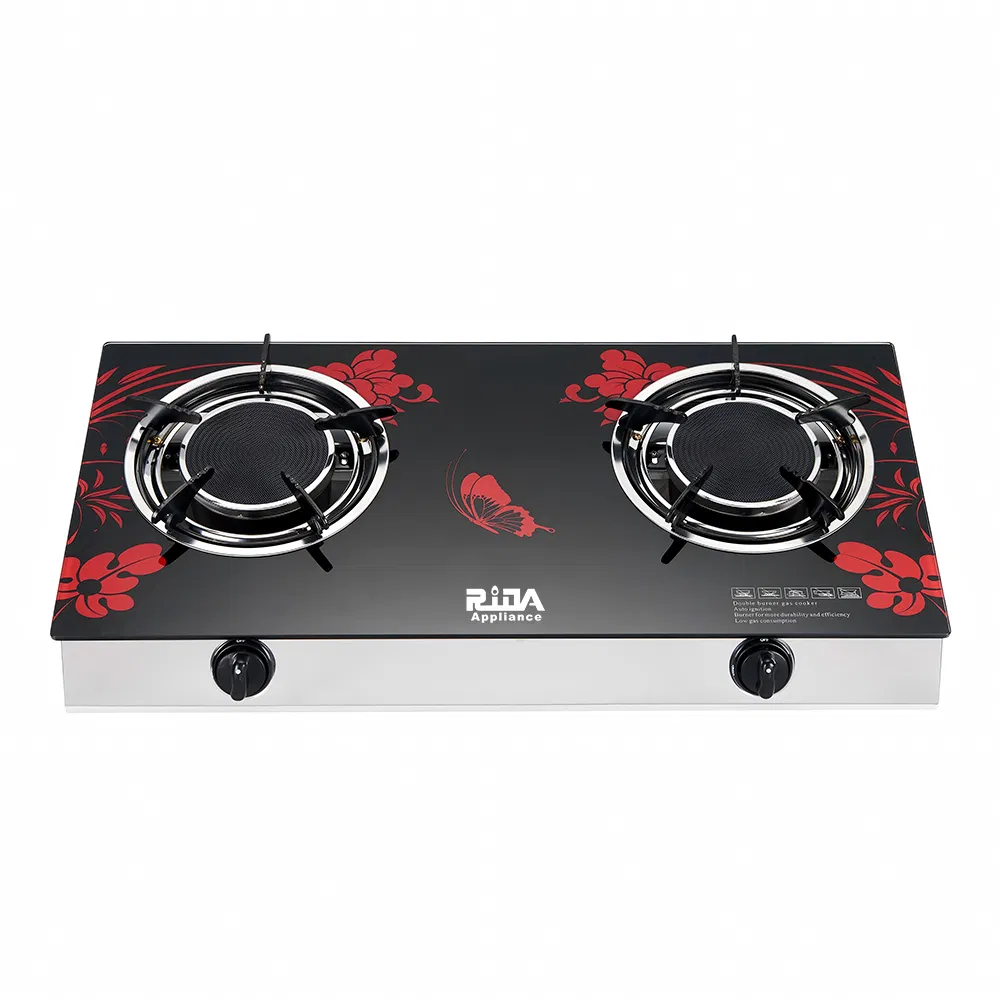 Bestselling Infrared Table Gas Cooker with Ceramic Glass Cooktop 2-Burner Stove