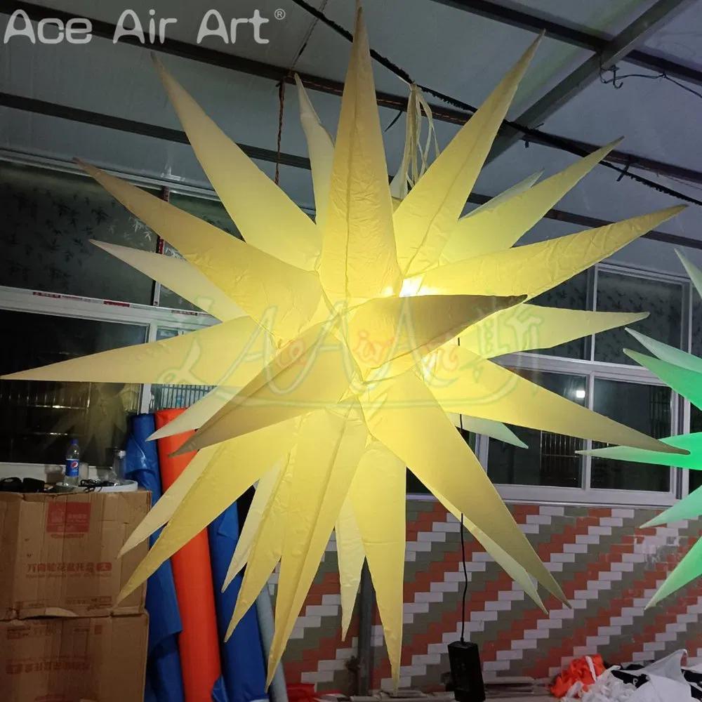 Custom Party Inflatable Star LED Hanging Spiked Balloons with Light for Event Show or Stage Decor