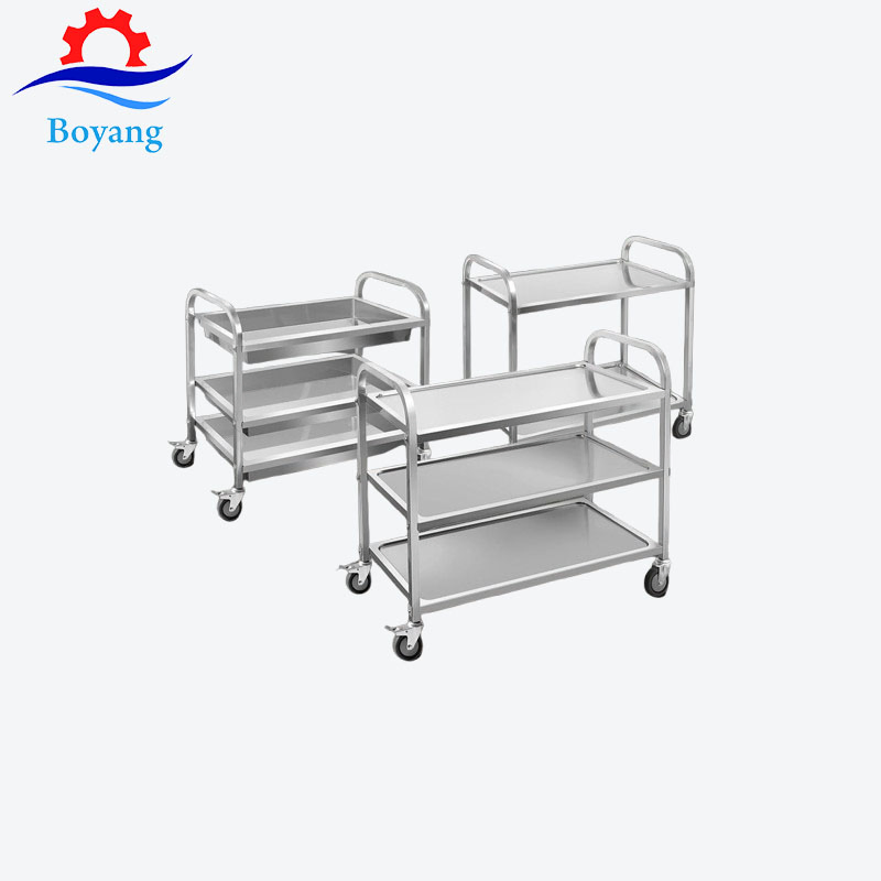 Stainless Steel Kitchen Restaurant Cart Dining Car Cafe Food Truck Dining Car