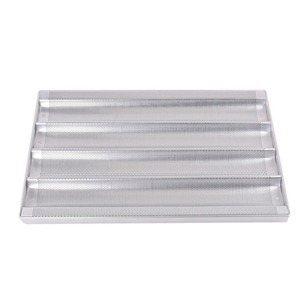 High Quality Commercial Use Bakery Oven Aluminium Perforated French Bread Loaf Baking Tray Baguette Bread Tray