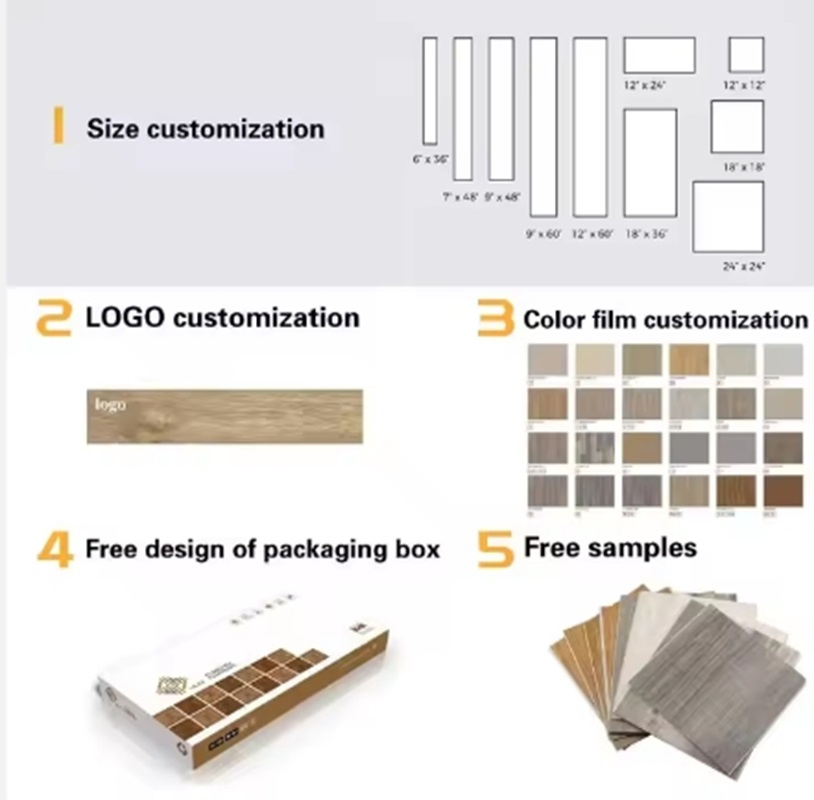 Fireproof 4mm 5mm 6mm Spc Flooring Engineered Vinyl Plank Tile Spc Flooring