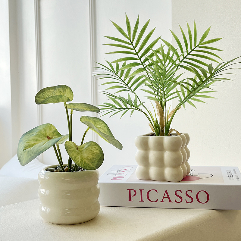 Бонсай искусственный в горшке с цветком