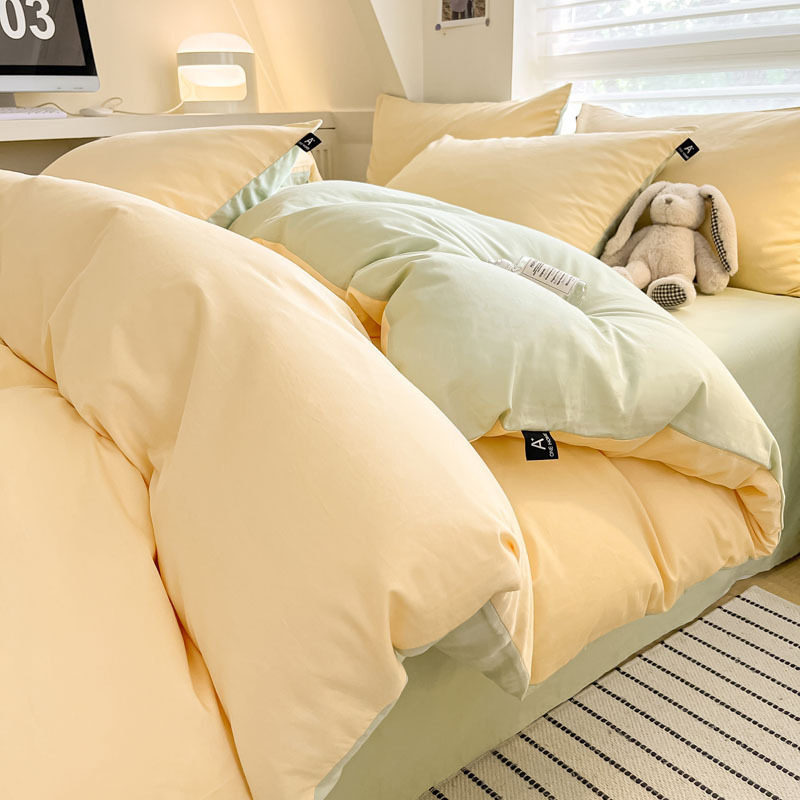 100% Cotton 4 PCS Bedsheet Hotel Bedding Bed Linen Sheet Set