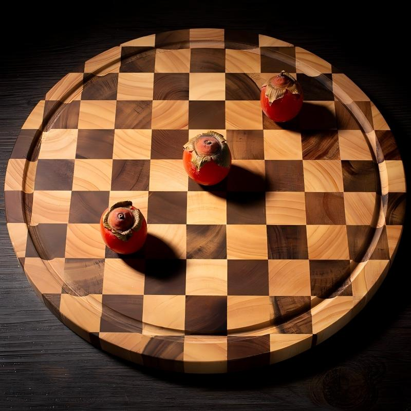 Круглая разделочная доска из дерева