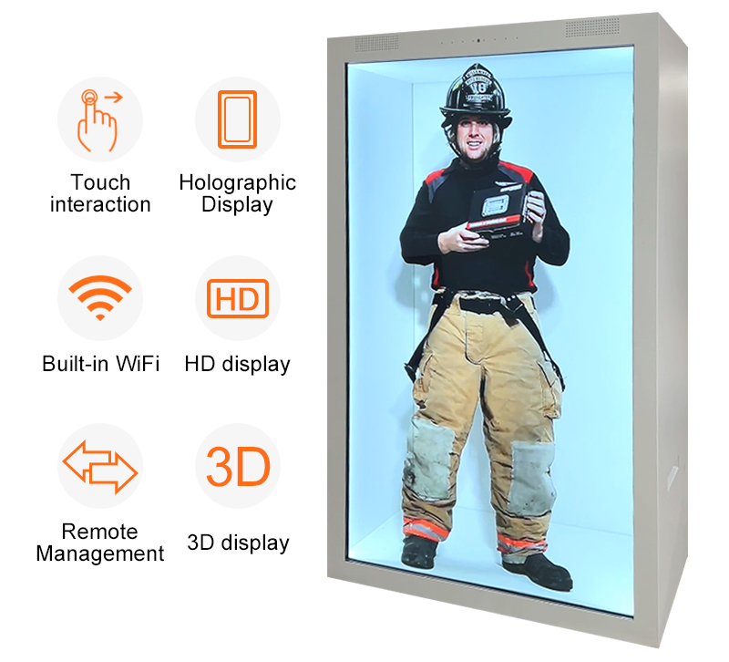 Indoor 86 Inch 4K 3D Hologram Box Touch Screen Advertising Display Cabinet Showcase LCD Display Box Transparent Holobox