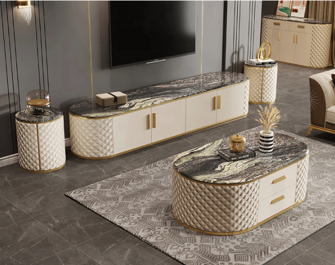 Мебель для гостиной МДФ экокожа тумба под ТВ комплект