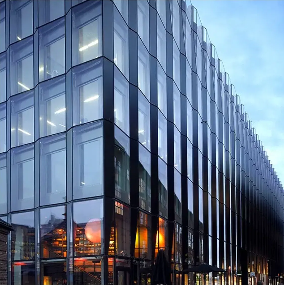 Sound-Absorbing Aluminum Frame Curtain Wall for Facade Building Cladding