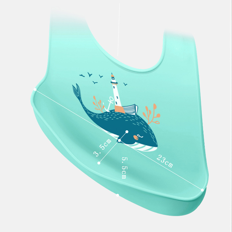 Organic Tableware Baby Eating Set Learning to Eat Food Silicone Bib Bowl and Spoon Baby Bibs