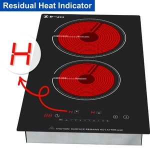 Stock Available Electric Appliances 3000W Infrared Cooker Built-in 2 Burner Ceramic Cooktop