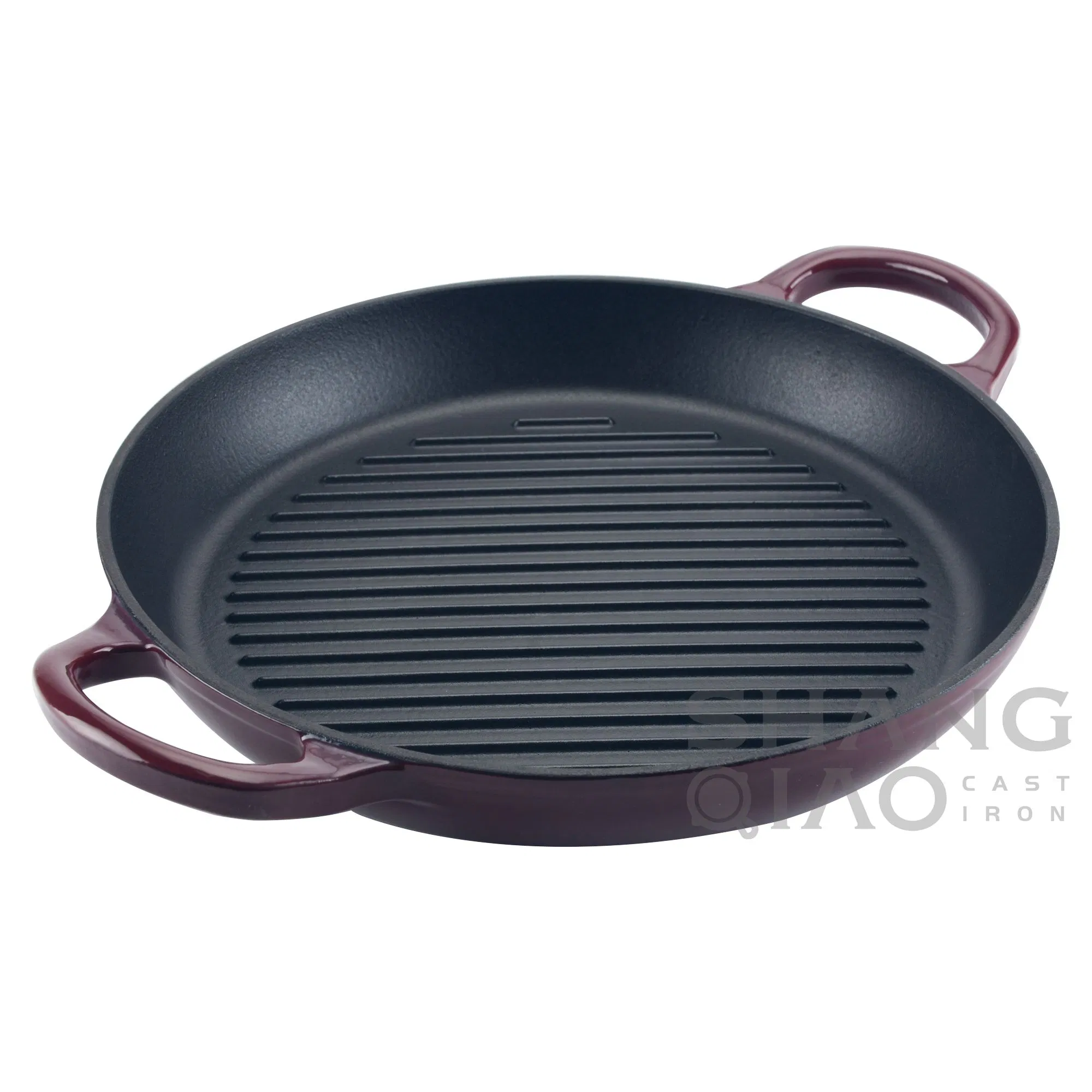 Enamel Cast Iron Grill Pan with Dual Handles Cast Iron Griddle