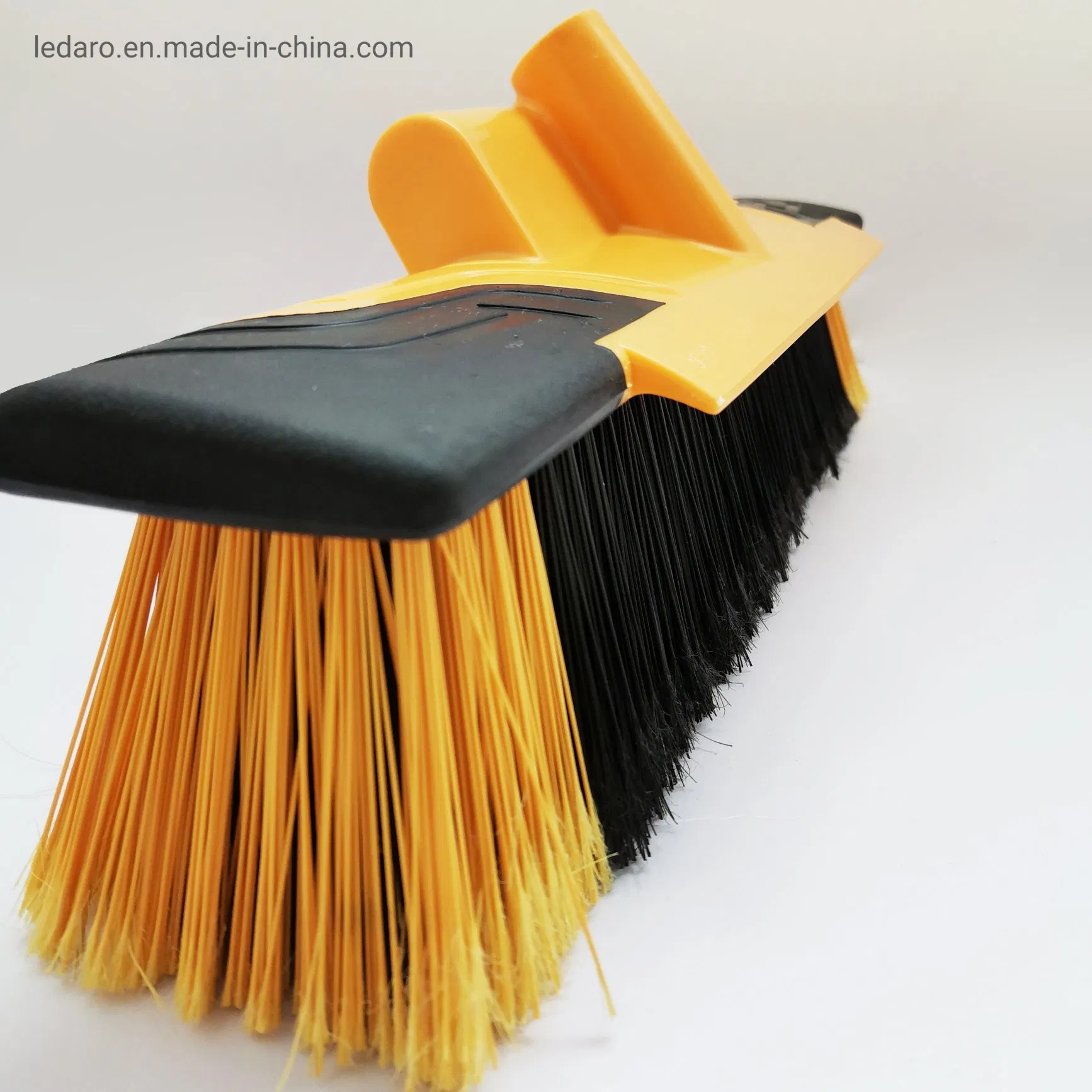 Push Broom Stiff Indoor Outdoor Rough Surface Floor Scrub Brush Long Steel Handle for Cleaning Bathroom Kitchen Patio Garage Deck Concrete Tile Floor 18"