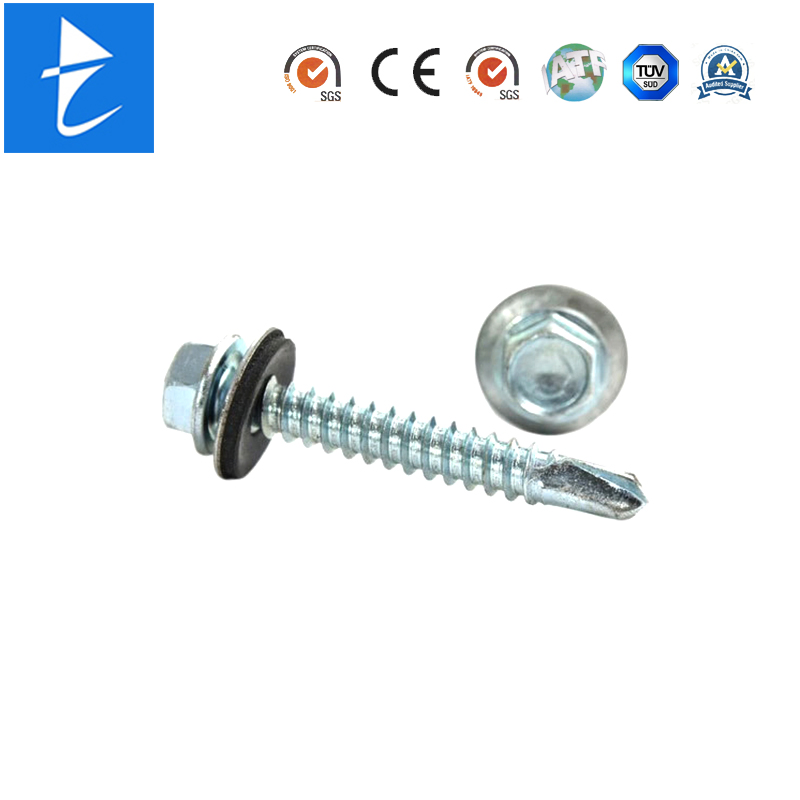 Custom Metal Steel Hex Head Self Drilling Tapping Concrete Roofing Screw with Washer