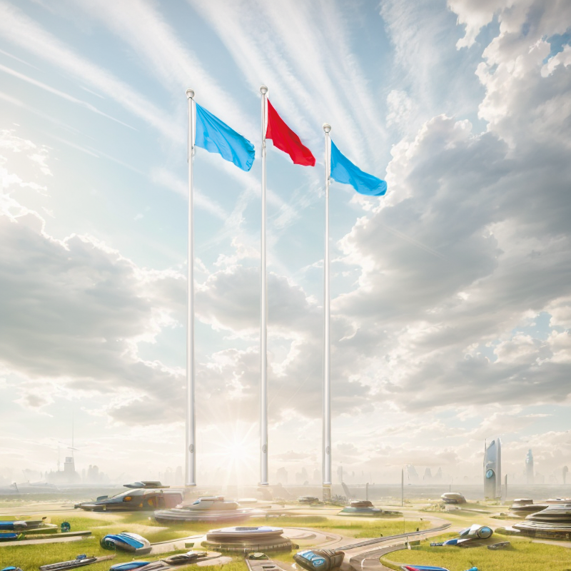 Stainless Steel Banner Flag Pole in Clear Anodized